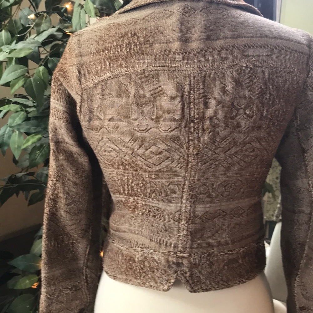 Free People distressed cloth motorcycle jacket - Picture 6 of 7